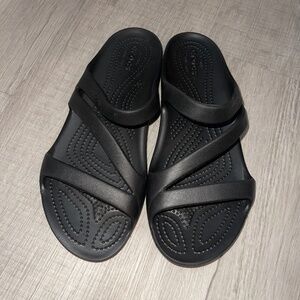 Black Crocs Flip Flops / Slip On Sandals